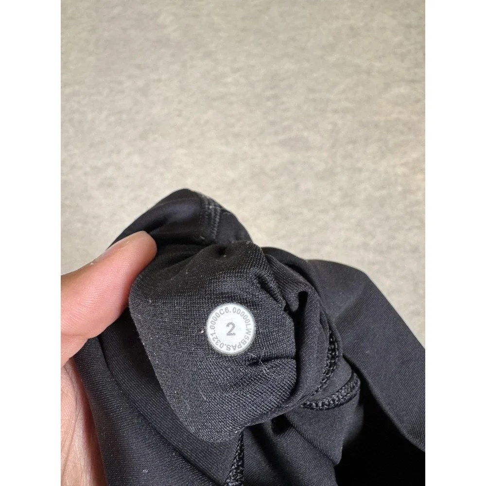 Lululemon Leggings‎ Womens 2 Black High Rise Cropped Yoga Athletic Gym Tight